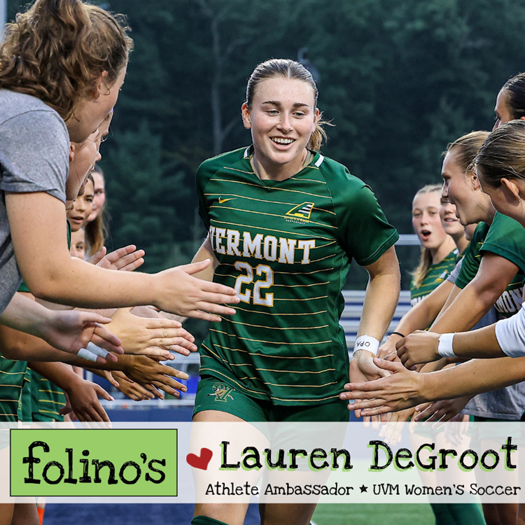 Athlete Ambassador running through handshake line Lauren DeGroot