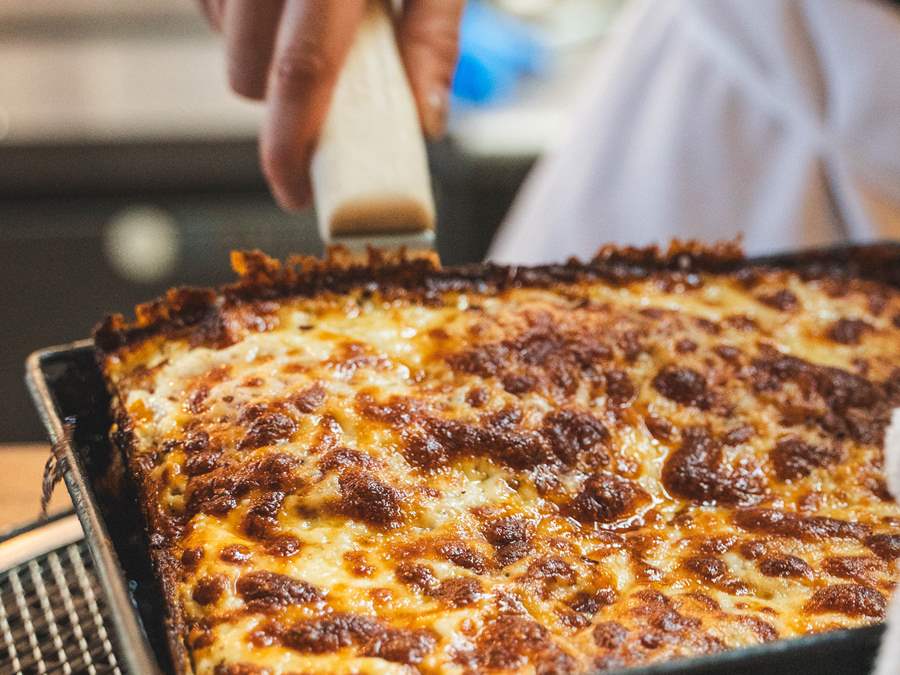 deep dish pizza at Folino's