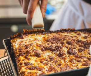 deep dish pizza at Folino's